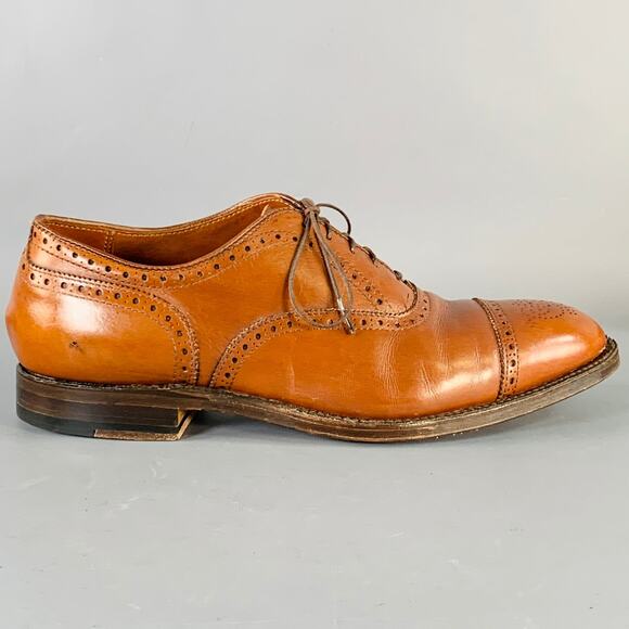 ALDEN Size 10 Tan Perforated Leather Cap Toe Lace-Up Shoes - Picture 2 of 9
